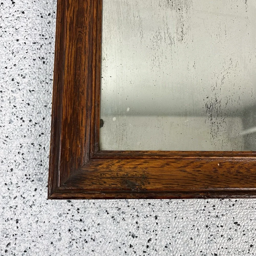 Dwelle-Kaiser Co Antique Mirror Wood Frame Distressed Gallery Wall Hanging
